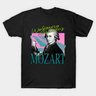 Wolfgang Amadeus Mozart - Retro 80's Synth Band Neon Aesthetic T-Shirt